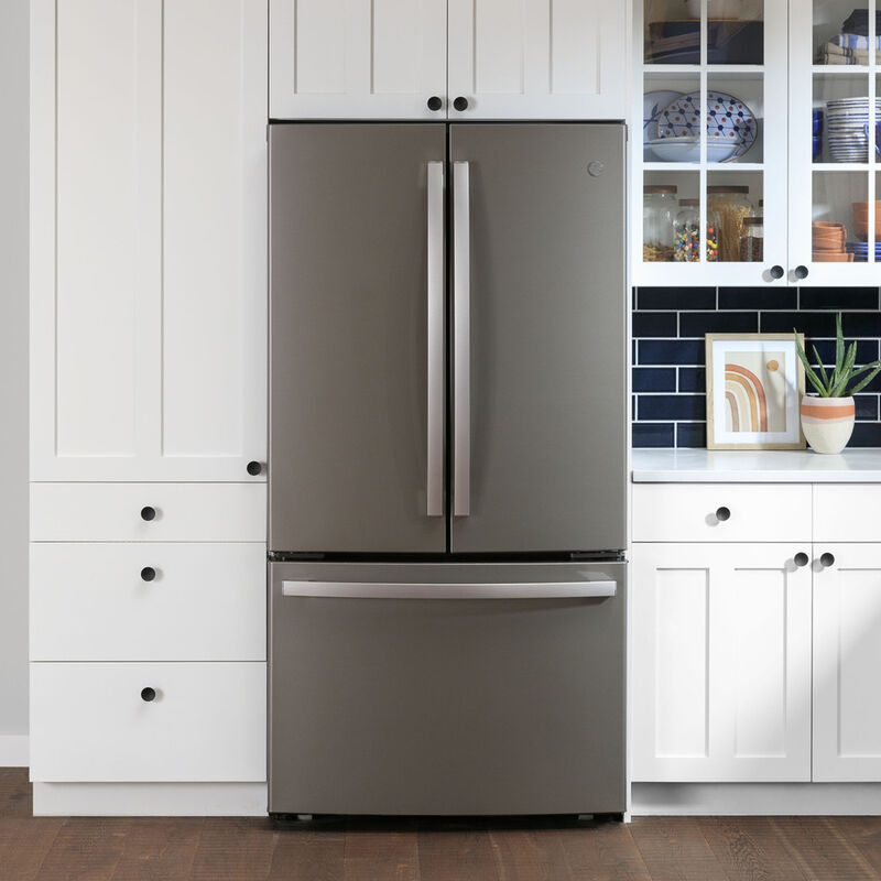 GE 36 in. 23.1 cu. ft. Counter Depth French Door Refrigerator with Ice Maker - Fingerprint Resistant Slate, Slate, hires