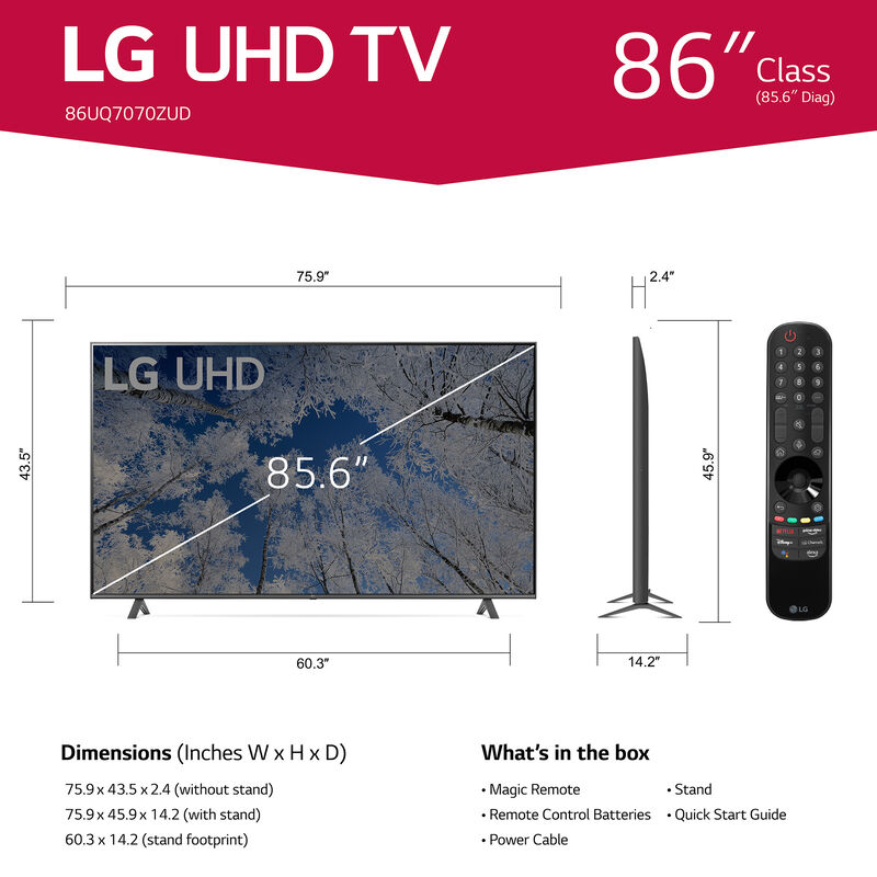 LG - 86" Class LED 4K UHD Smart webOS TV, , hires