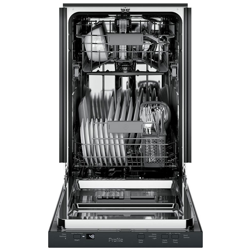 GE Profile 18 in. Top Control Dishwasher with 47 dBa Sound Level, Condensate Dry & Pocket - Black, Black, hires