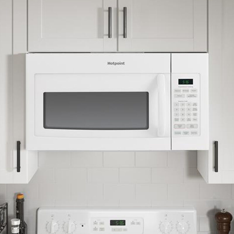 Hotpoint 30" 1.6 Cu. Ft. Over-the-Range Microwave with 10 Power Levels & 200 CFM - White, White, hires
