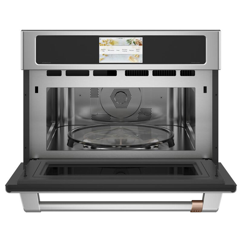 Cafe 27" 1.7 Cu. Ft. Electric Wall Oven with True European Convection & Steam Clean - Stainless Steel, , hires