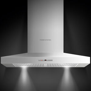Fisher & Paykel Series 7 30 in. Convertible Chimney Style Range Hood with 600 CFM, 4 Fan Speeds & 2 LED Lights - Stainless Steel, , hires
