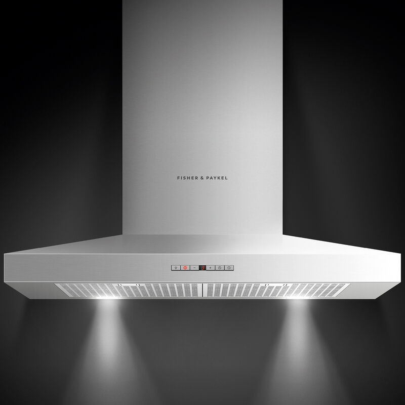 Fisher & Paykel Series 7 30 in. Convertible Chimney Style Range Hood with 600 CFM, 4 Fan Speeds & 2 LED Lights - Stainless Steel, , hires