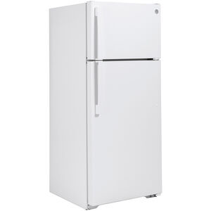 GE 28" 17.5 Cu. Ft. Top Freezer Refrigerator - White, White, hires