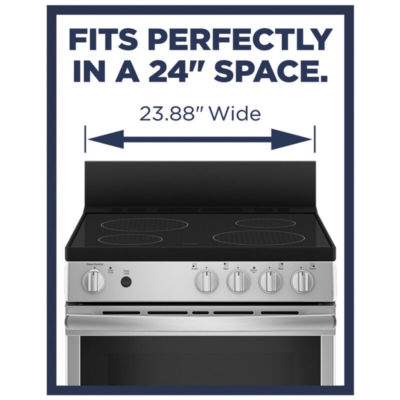 GE 24 in. 2.9 cu. ft. Electric Range with Smoothtop Burners - Stainless Steel, , hires