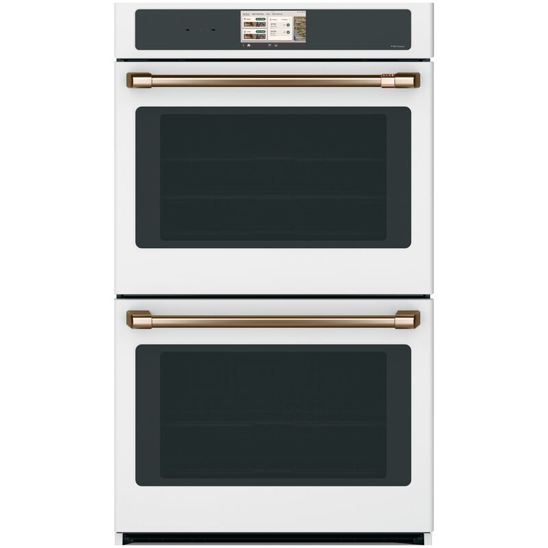 Cafe Professional Series 30 in. 10.0 cu. ft. Smart Top Control Electric Double Wall Oven with True European Convection - Matte White, , hires
