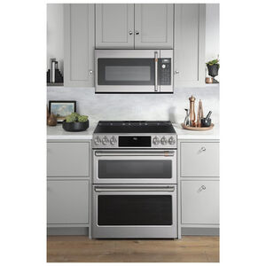 Cafe 30" 2.1 Cu. Ft. Over-the-Range Microwave with 10 Power Levels, 400 CFM & Sensor Cooking Controls - Stainless Steel, , hires