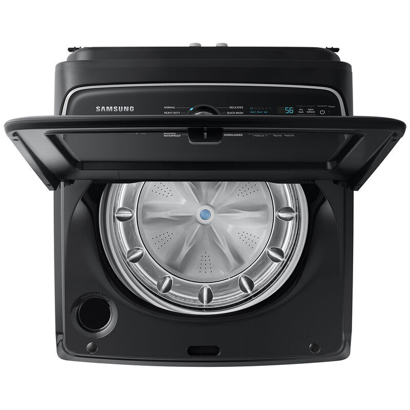 Samsung 27 in. 5.5 cu. ft. Smart Top Load Washer with Super Speed Wash - Brushed Black, Brushed Black, hires
