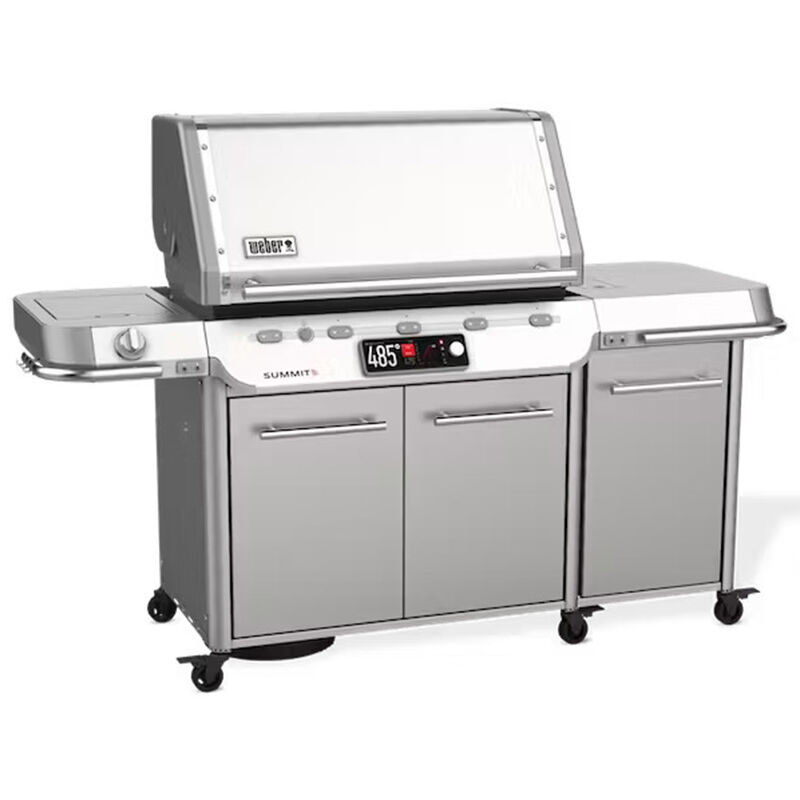 Weber grill with outlet side burner