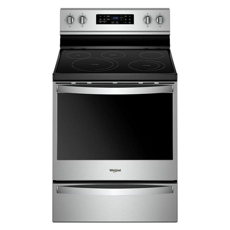 Whirlpool 30 in. 6.4 cu. ft. Convection Oven Freestanding Electric Range  with 5 Smoothtop Burners - Stainless Steel