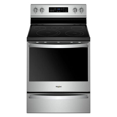 Whirlpool 30 in. 6.4 cu. ft. Convection Oven Freestanding Electric Range with 5 Smoothtop Burners - Stainless Steel | WFE775H0HZ