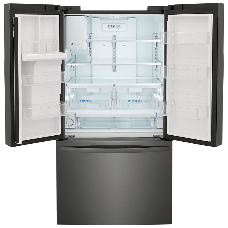 Frigidaire 36 in. 27.8 cu. ft. French Door Refrigerator with External Ice & Water Dispenser - Black Stainless Steel, Black Stainless Steel, hires