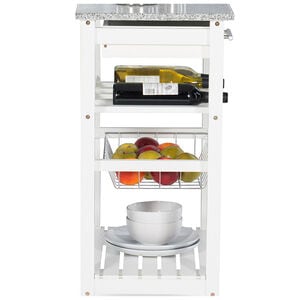 Cullen Kitchen Cart with Granite Top-White, , hires