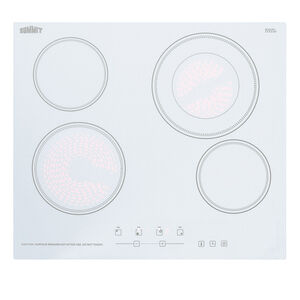 Summit 24 in. 4-Burner Electric Cooktop - White, , hires