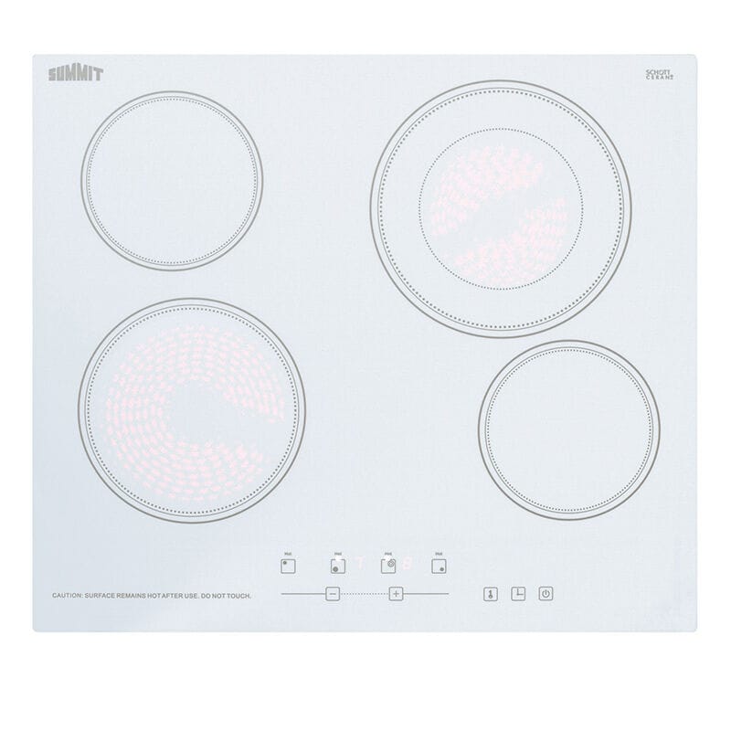 Summit 24 in. 4-Burner Electric Cooktop - White, , hires