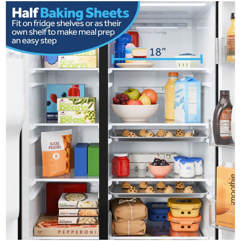 GE 36 in. 27.9 cu. ft. Side-by-Side Refrigerator with Ice & Water Dispenser - Black, , hires