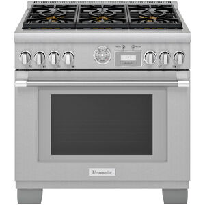 Thermador Pro Grand Professional Series 36 in. 5.7 cu. ft. Smart Convection Oven Freestanding Gas Range with 6 Sealed Burners - Stainless Steel, , hires