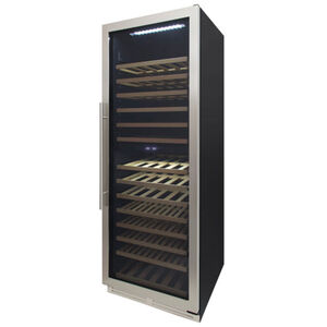 Avanti Designer Series 24 in. Built-In/Freestanding Wine Cooler with 154 Bottle Capacity, Dual Temperature Zone & Digital Control - Stainless Steel with Black Cabinet, , hires