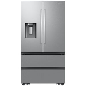 Samsung 36 in. 24.5 cu. ft. Smart Counter Depth 4-Door French Door Refrigerator with External Ice & Water Dispenser - Fingerprint Resistant Stainless Steel, , hires