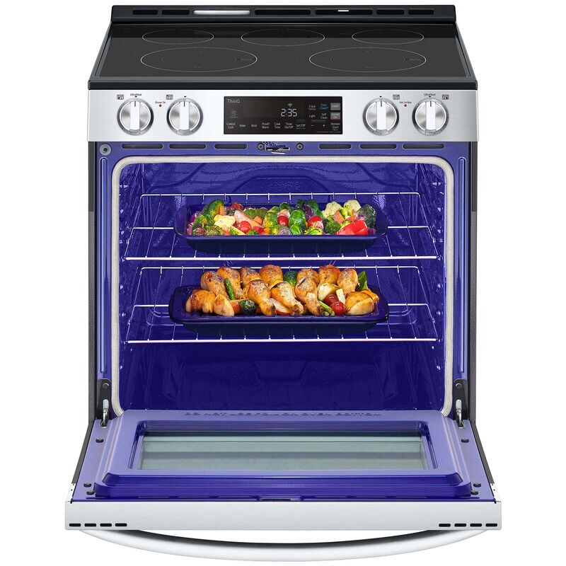 LG 30 in. 6.3 cu. ft. Smart Slide-In Electric Range with Radiant Burners - PrintProof Stainless Steel, , hires
