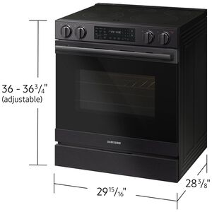 Samsung Bespoke 30 in. 6.3 cu. ft. Smart Air-Fry True European Convection Slide-In Electric Range with Radiant Burners - Matte Black Steel, Matte Black Steel, hires
