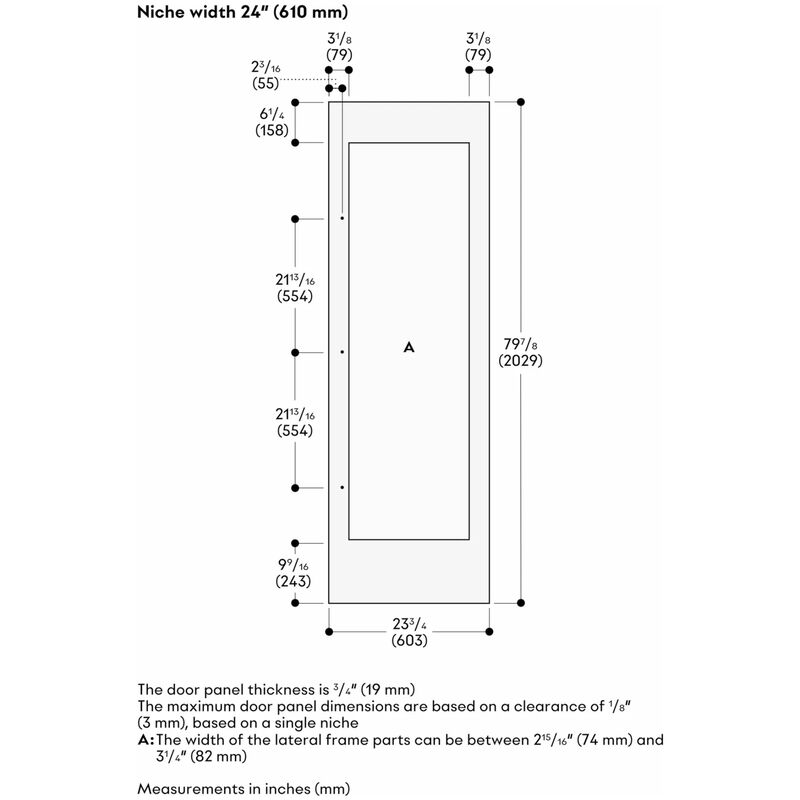 Gaggenau Vario Cooling Expressive Series 24 in. Left-Hinged Door Panel - Brushed Stainless Steel, , hires