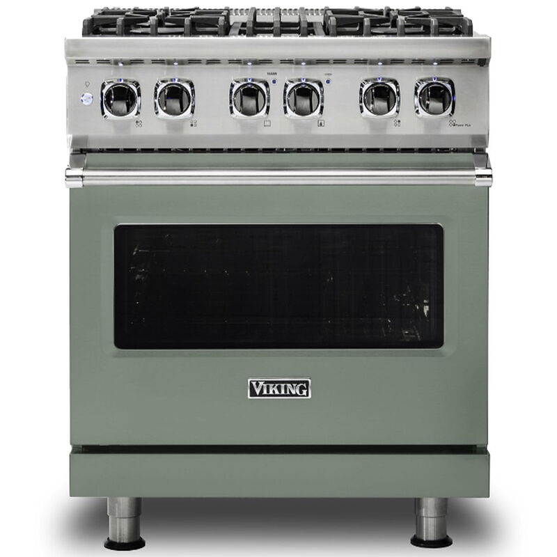 Viking 5 Series 30 in. 4.7 cu. ft. True European Convection Dual Fuel Range with 4 Sealed Burners - Eucalyptus, , hires