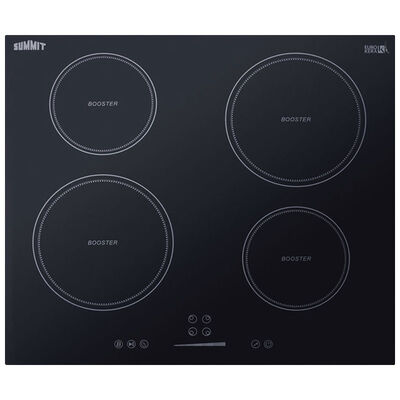Summit 24 in. 4-Burner Induction Cooktop with Touch Controls - Black | SINC4B241B