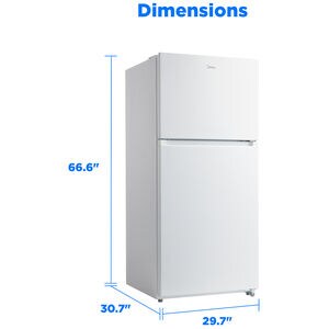 Midea 30 in. 18.1 cu. ft. Garage-Ready Top Freezer Refrigerator - White, White, hires