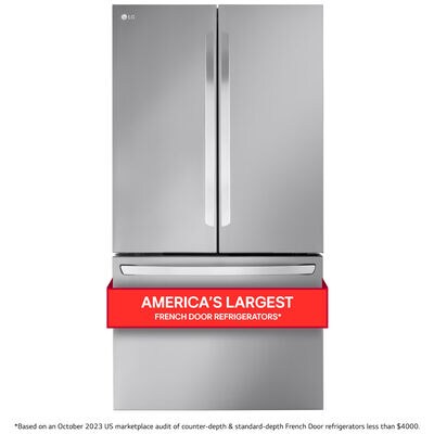 LG 36 in. 31.7 cu. ft. Smart French Door Refrigerator with Internal Water Dispenser - PrintProof Stainless Steel | LRFLS3206S