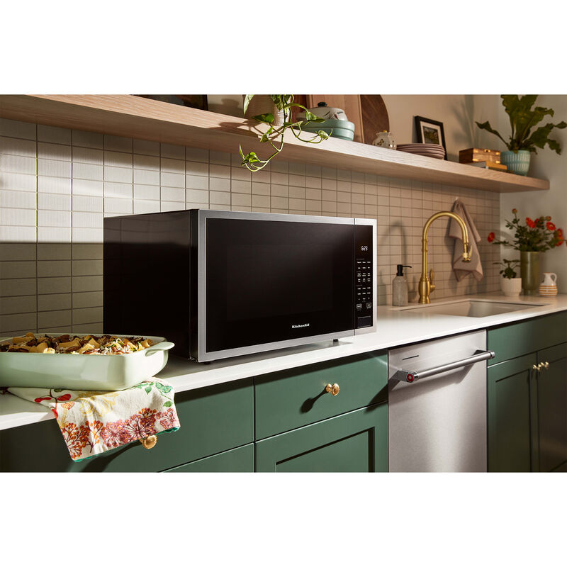 KitchenAid 25 in. 2.2 cu. ft. Countertop Microwave with 10 Power Levels & Sensor Cooking Controls - Stainless Steel with PrintShield Finish, Stainless Steel with PrintShield Finish, hires