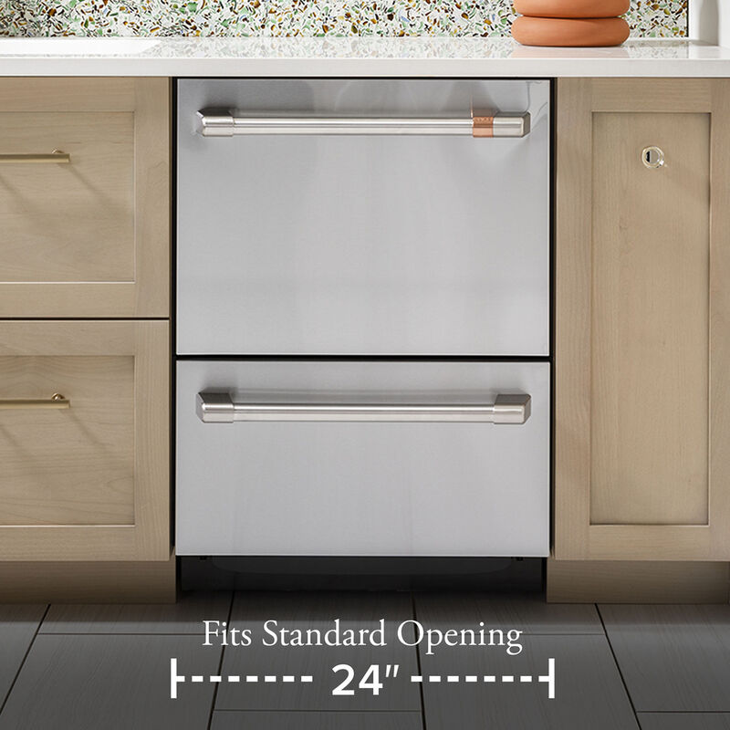 Cafe 24 in. Built-In Dishwasher with Top Control, 49 dBA Sound Level, 14 Place Settings, 6 Wash Cycles & Sanitize Cycle - Matte White, Matte White, hires