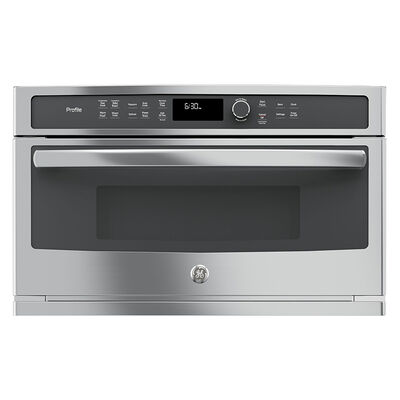 GE Profile 30 in. 1.7 cu.ft Built-In Microwave with 10 Power Levels & Sensor Cooking Controls - Stainless Steel | PWB7030SLSS