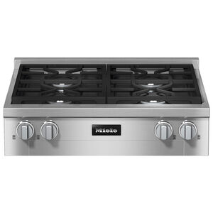 Miele Professional Series 30 in. 4-Burner Natural Gas Rangetop with Simmer & Power - Clean Steel, , hires