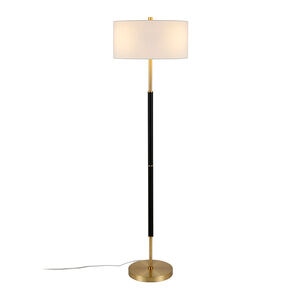 Hudson & Canal Simone Floor Lamp - Matte Black and Brass, , hires