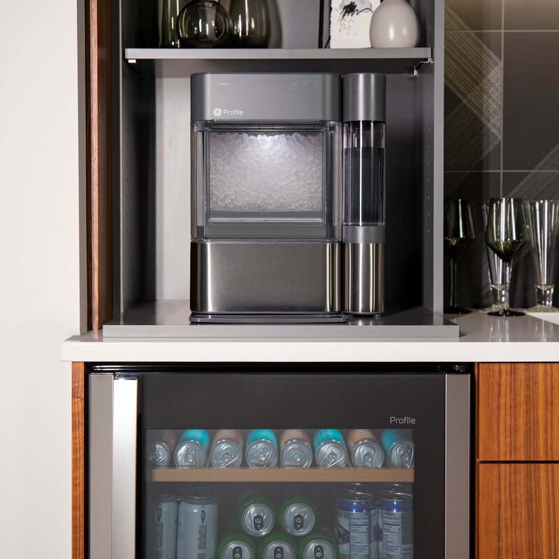 GE Profile 24 in. 5.1 cu. ft. Built-In/Freestanding Beverage Center with Pull-Out Shelves & Digital Control - Stainless Steel, , hires