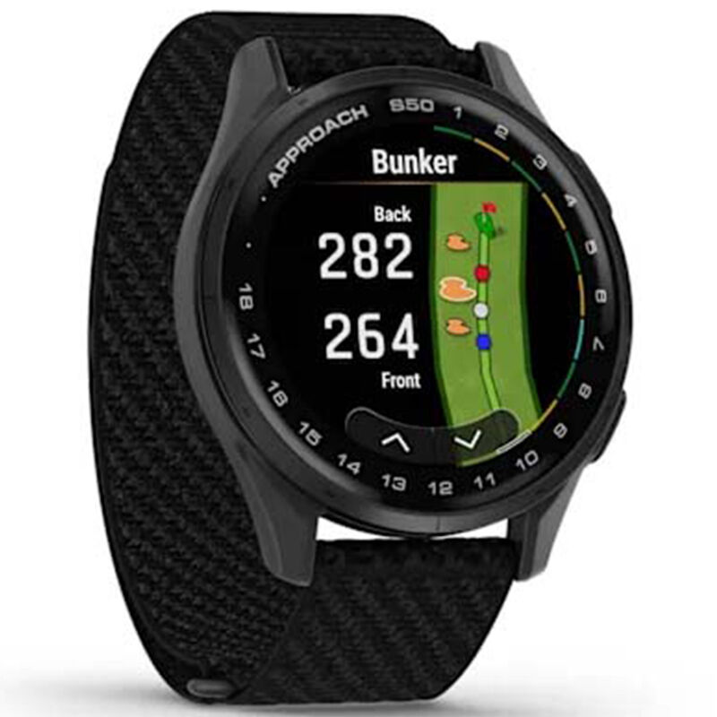 Garmin Approach S50 GPS Golf Watch, Slate with Black Nylon Band, , hires