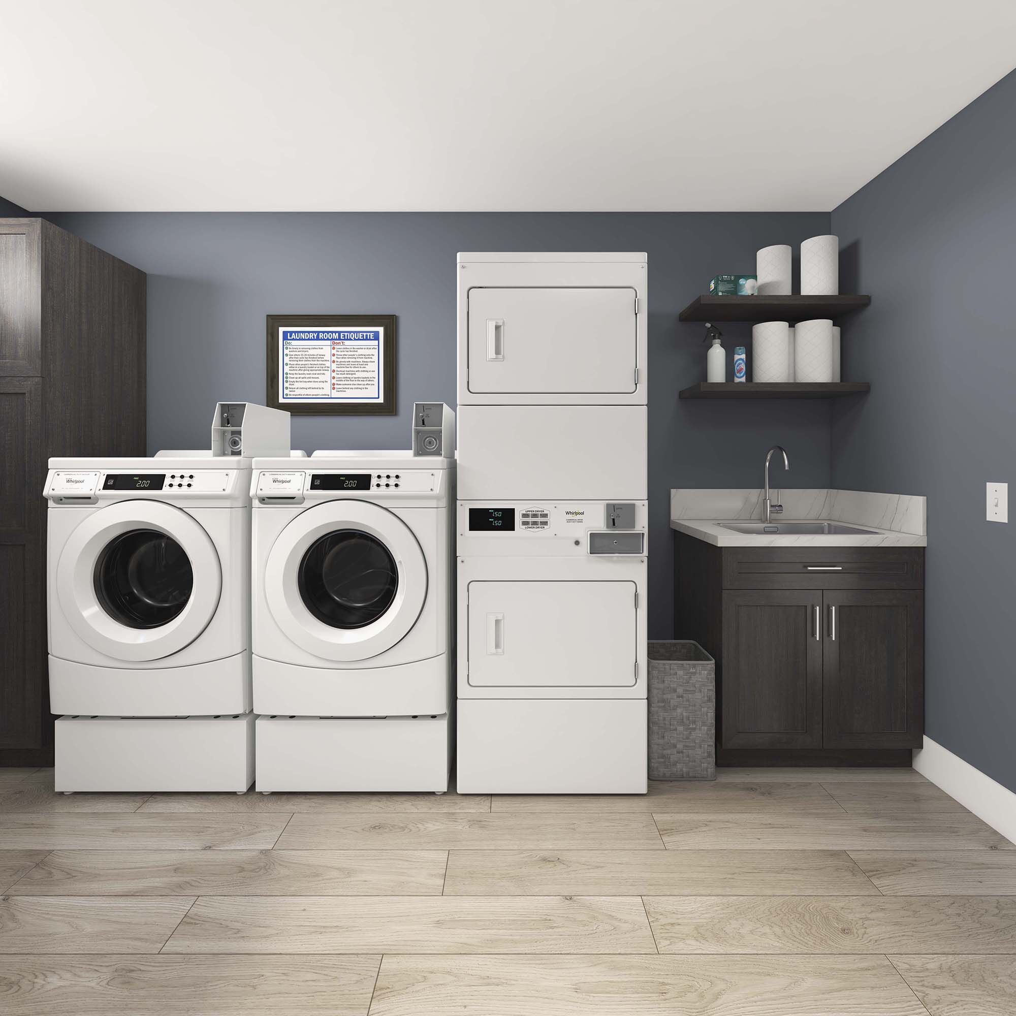 Whirlpool 27 in. 7.4 cu. ft. Stacked Coin Drop Equipped Commercial