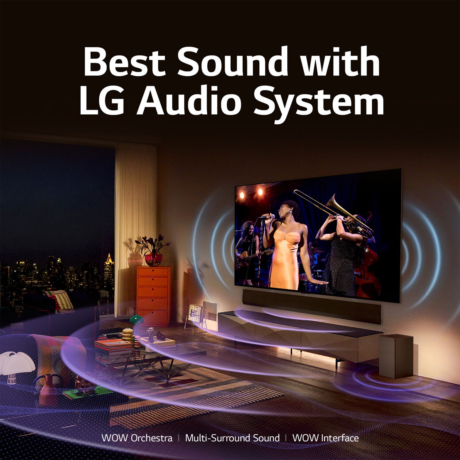 Surround sound system for lg smart tv top