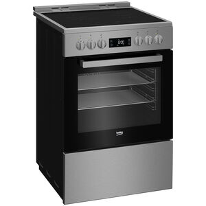 Beko 24 in. 2.5 cu. ft. Convection Oven Freestanding Electric Range with 4 Smoothtop Burners - Stainless Steel, , hires