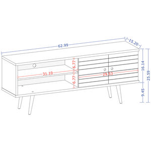 Manhattan Comfort Liberty 63" TV Stand - Rustic Brown & White, , hires