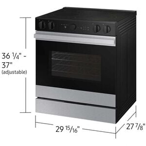 Samsung Bespoke 30 in. 6.3 cu. ft. Smart Air Fry True European Convection Slide-In Electric Range with Smoothtop Burners - Stainless Steel, Stainless Steel, hires