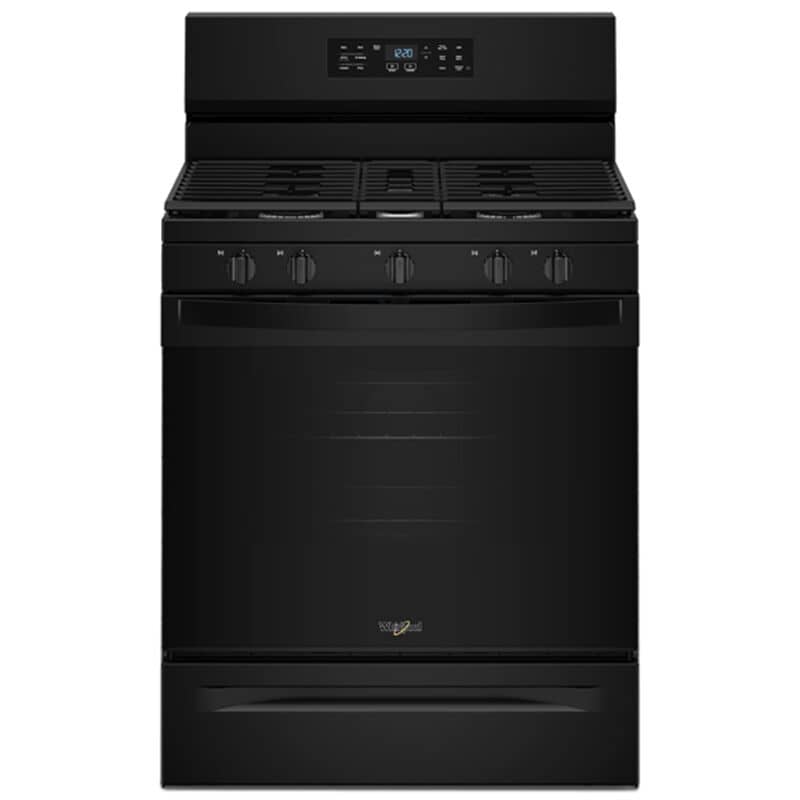 Whirlpool 30 in. 5.0 cu. ft. Air-Fry Standard Convection Gas Range with 5 Sealed Burners - Black, , hires