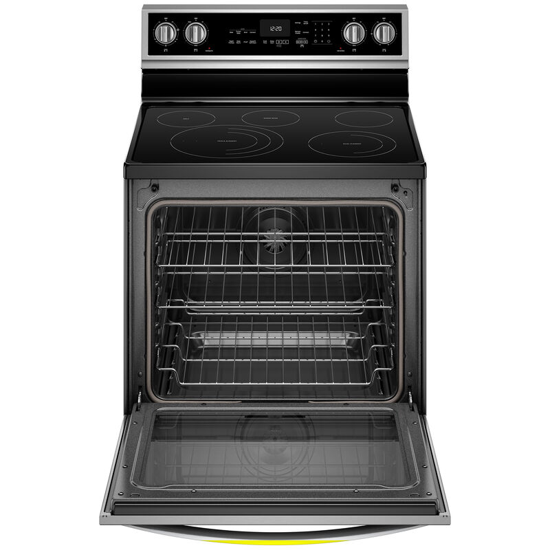 Whirlpool 30 in. 6.4 cu. ft. Smart Convection Oven Freestanding Electric Range with 5 Smoothtop Burners - Stainless Steel, , hires
