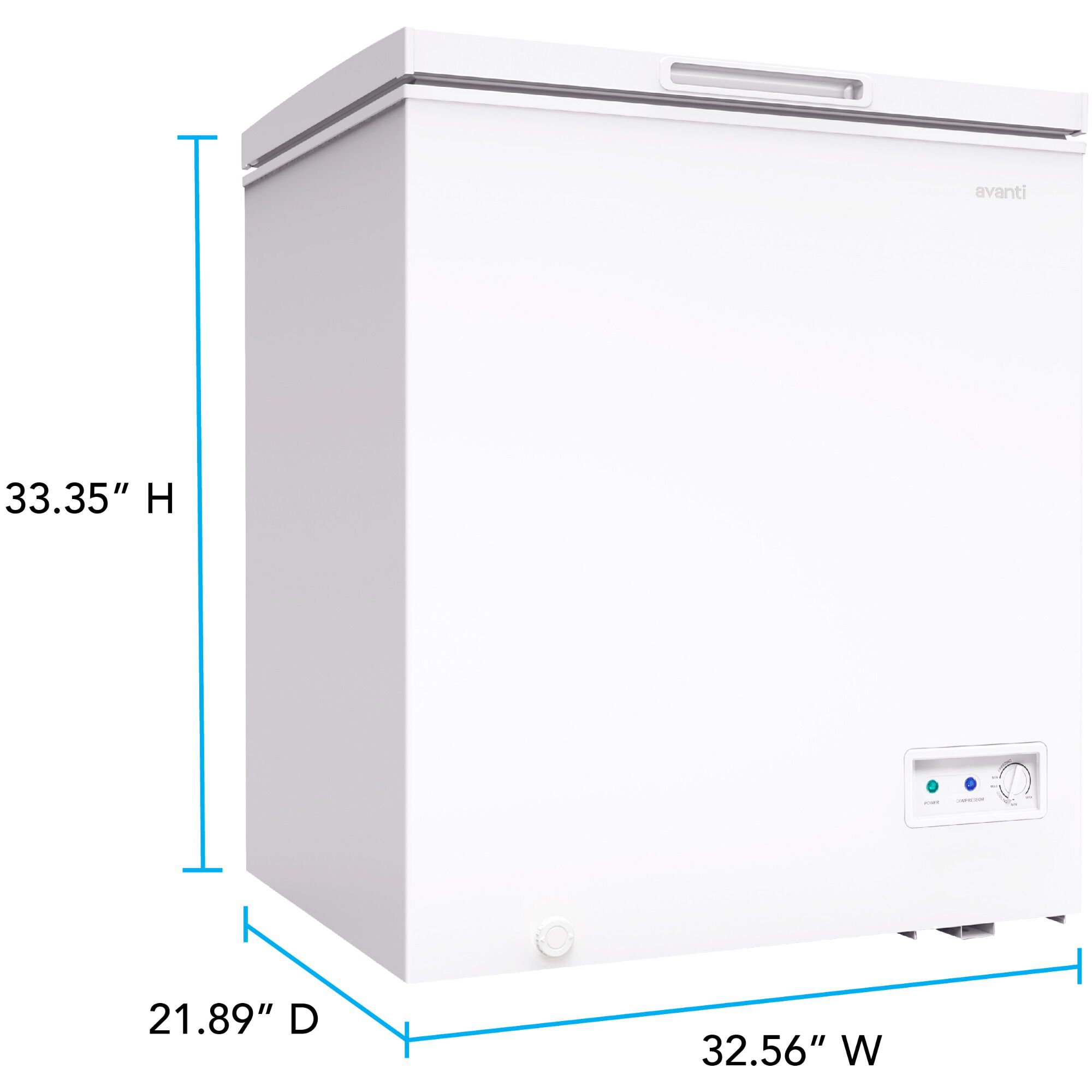 Avanti 33 in. 7.0 cu. ft. Garage-Ready Chest Freezer - White