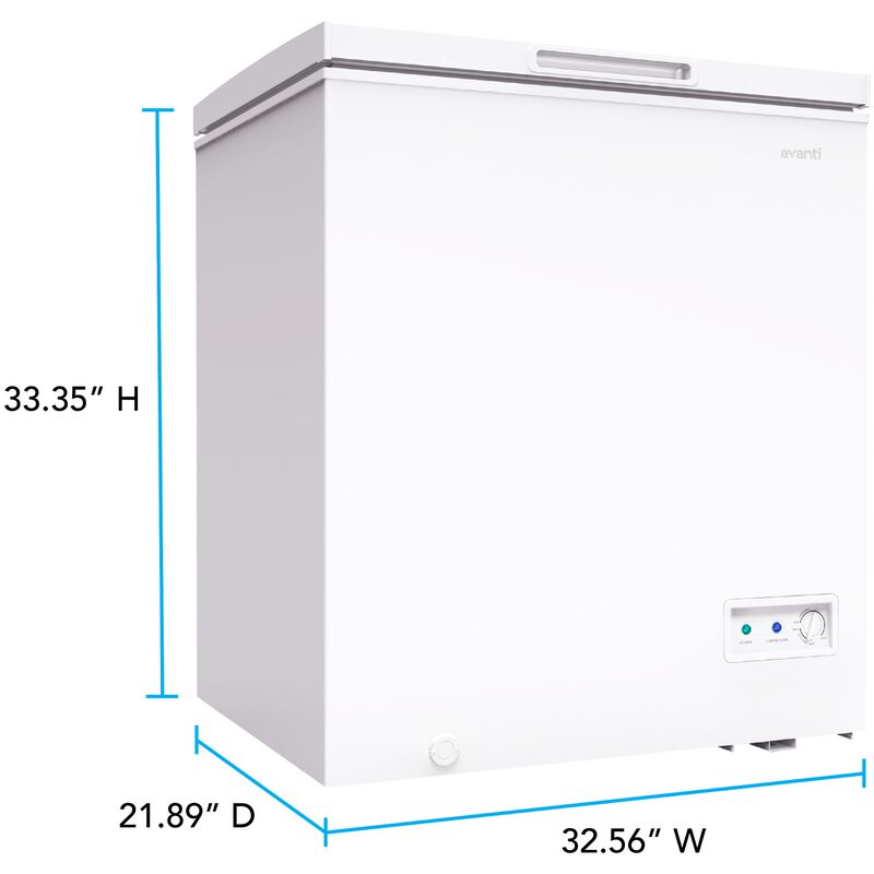 Avanti 33 in. 7.0 cu. ft. Garage-Ready Chest Freezer - White, , hires