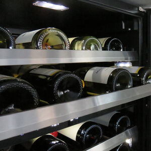 XO 15 in. Undercounter Wine Cooler with Metal Racks, Single Temperature Zone & 34 Bottle Capacity - Custom Panel Ready, Custom Panel Required, hires