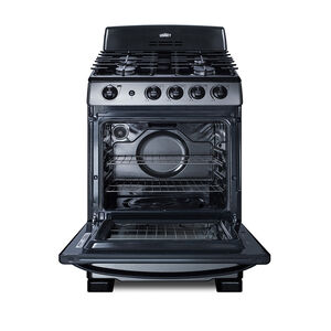 Summit 24 in. 2.9 cu. ft. Gas Range with 4 Sealed Burners - Stainless Steel, , hires
