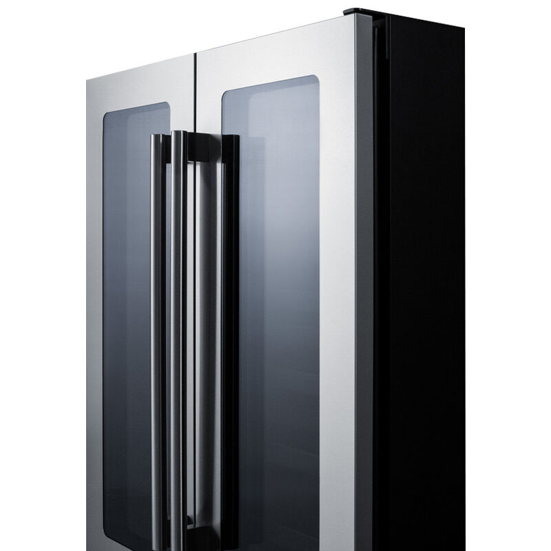 Summit 24 in. Undercounter Wine Cooler with Glass & Wood Racks, Dual Temperature Zones & 21 Bottle Capacity - Stainless Steel, , hires