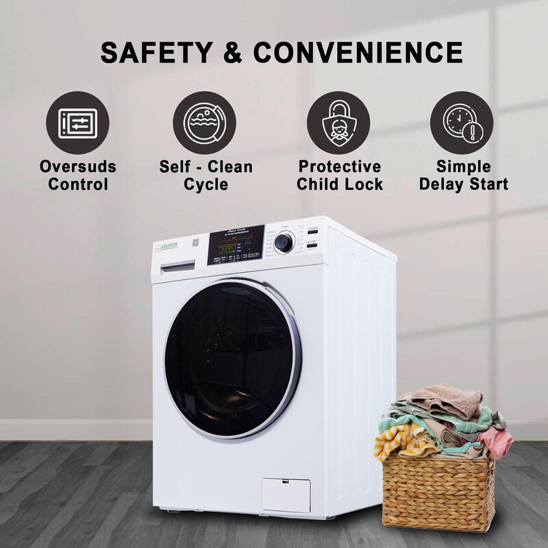 Equator 24 in. 1.9 cu. ft. Electric Front Load Vented/Ventless All-in-One Washer/Dryer Combo with Sanitize Cycle & Sensor Dry - White, White, hires